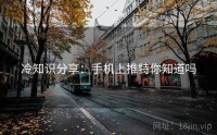 冷知识分享：手机上推特你知道吗